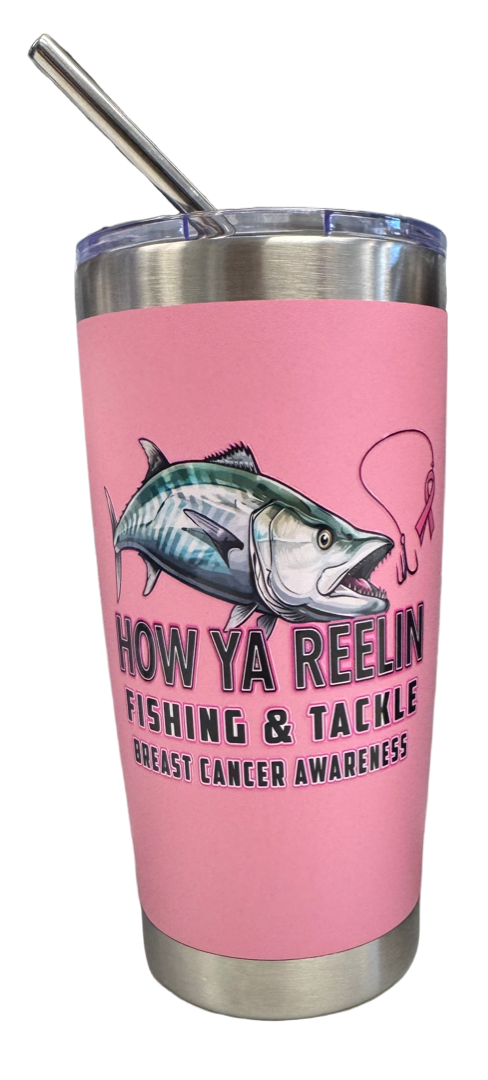How Ya Reelin Breast Cancer Awareness Cups