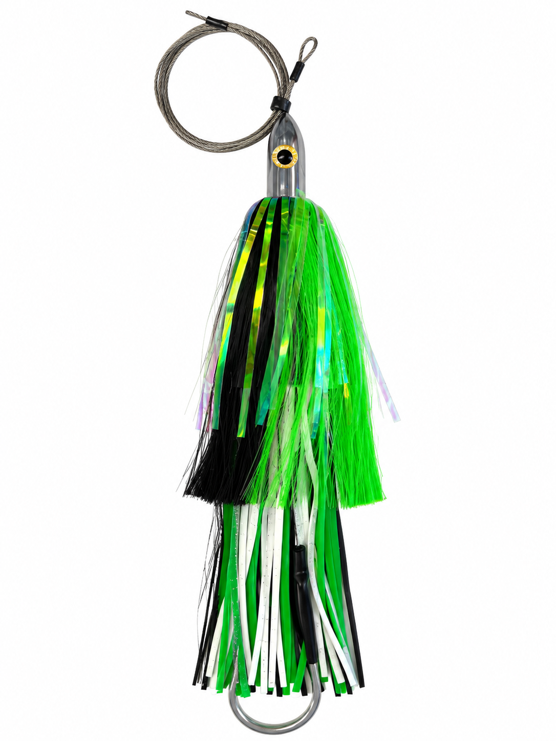 How Ya Reelin Ilander Wahoo Lure - Chrome Head - Green/Black - Flash