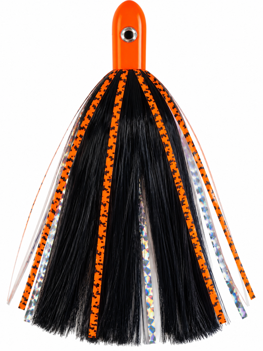 UNRIGGED How Ya Reelinander Wahoo Lure - Orange Head - Black - Orange/Silver Flash