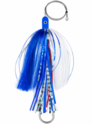 RIGGED How Ya Reelinander Wahoo Lure - Blue Head - Blue/White - Blue/Silver Flash