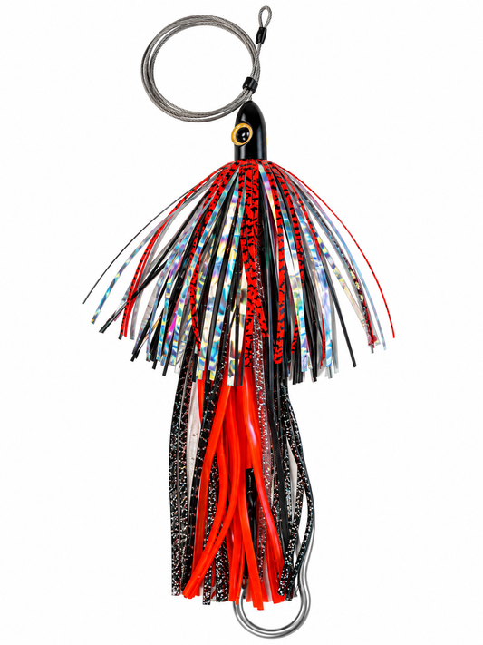 How Ya Reelin Ilander Wahoo Lure - Black Head - Orange/Black - Orange Flash