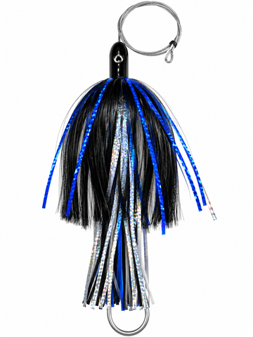 RIGGED How Ya Reelinander Wahoo Lure - Black Head - Black - Blue/Silver Flash
