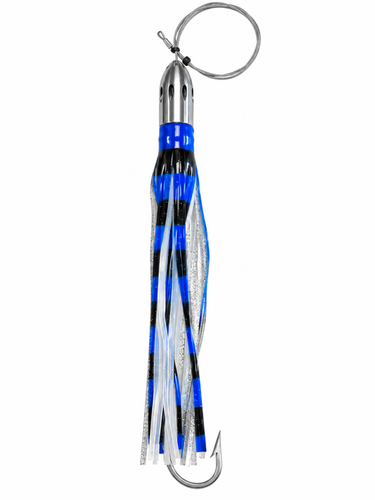 RIGGED Billy Baits Mister Big 16oz - Chrome Head - Blue/White Skirt