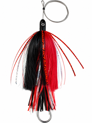 RIGGED How Ya Reelinander Wahoo Lure - Black Head - Red/Black - Red/Silver Flash