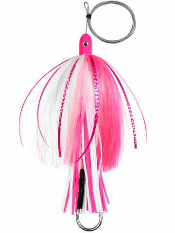 RIGGED How Ya Reelinander Wahoo Lure - Pink Head - Pink/White - Pink/Silver Flash