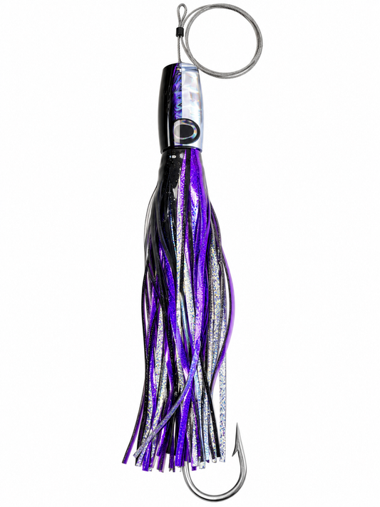 RIGGED Moyes Lures XL - Purple Head - Purple/Black Skirt