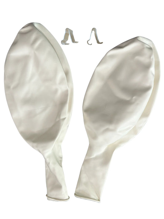 R&R White Helium Balloons with Clips