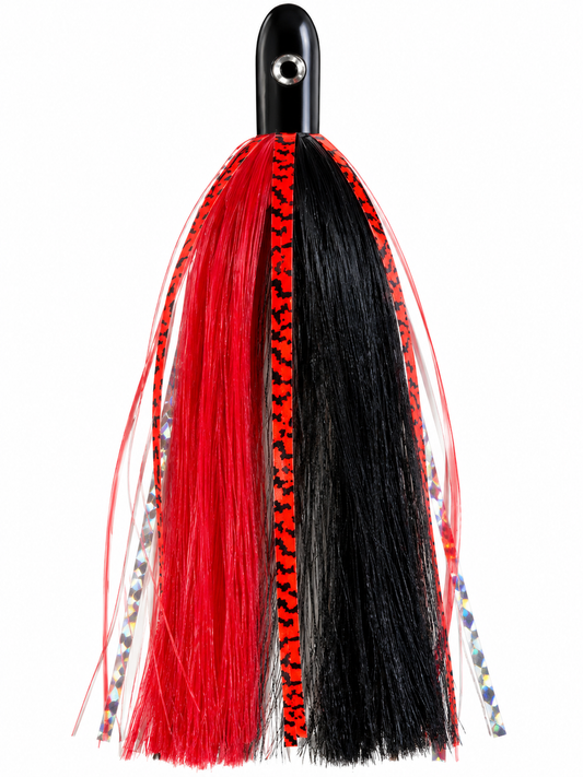 UNRIGGED How Ya Reelinander Wahoo Lure - Black Head - Red/Black - Red/Silver Flash