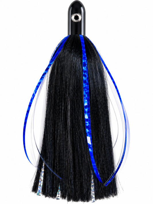 UNRIGGED How Ya Reelinander Wahoo Lure - Black Head - Black - Blue/Silver Flash