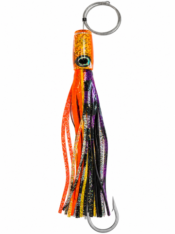RIGGED Moyes Lures XL - Orange Head - Orange/Purple Skirt