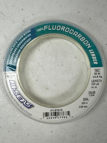 Hi-Seas Fluorocarbon Leader 100yd Clear