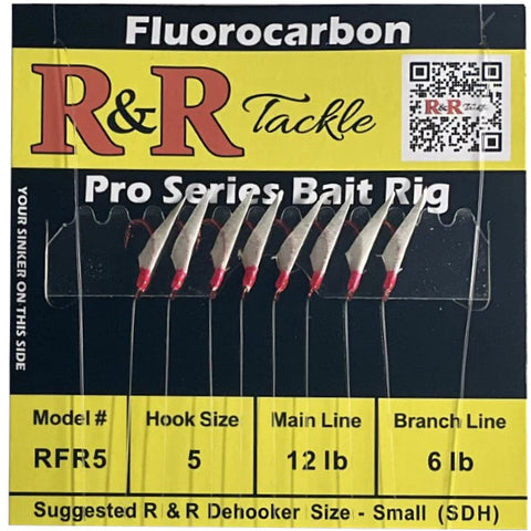 R&R RFR Pro Series Bait Rigs 8 Red Hooks with Fish Skin & Red Heads