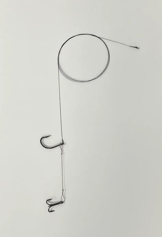 Titanium Flat Rig (10pk):   #8 Trace Wire  /  Mustad J-Hook  /  VMC Treble