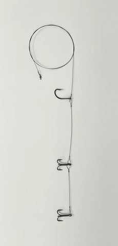 Double Pogie Rig (10pk): 40lb    #7 Trace Wire    Mustad J-Hook    VMC (Treble)