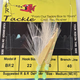 R&R Bait Rig BR2 Size 22 Hooks with White Feather & Fish Skin