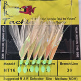 R&R Bait Rig HT16 Size 16 Hooks with White Feather & Fish Skin