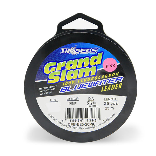 HI SEAS Grand Slam Bluewater Fluorocarbon Pink 25 yds